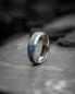 Preview: 6 mm Silber-Titanring mit Lapislazuli-Stein - Rota Light Blue